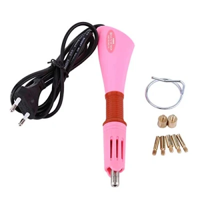 Afbeelding van hotfix applicator, strass applicator toverstafgereedschap met 7 tips voor kristallen edelsteen kristalglas studs, verwarming van strass, 110 240V EU stekker(Roze)