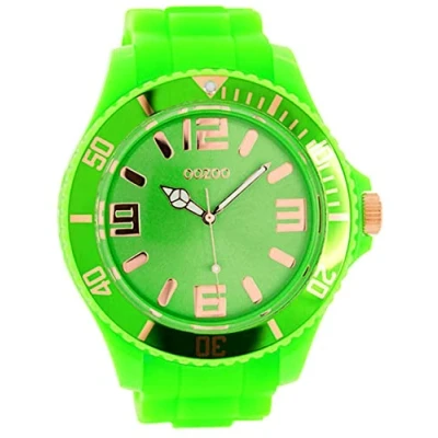 Afbeelding van OOZOO Timepieces fluo groene horloge met rubber band C5038