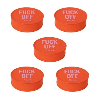 Afbeelding van Fisura Drugsbekerdeksel &quot;F*ck Off&quot;, rood, 5 stuks, originele drankbeschermdeksel, herbruikbare drankdeksel, lekbescherming van siliconen, stuks