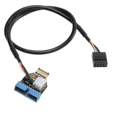 Afbeelding van Akasa AK CBUB38 40BK kabeladapter/verloopstukje USB 3.1 Gen2 Gen1 19 pin Zwart