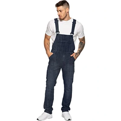 Afbeelding van 989Zé ENZO Heren Denim Jeans EZD390 Designer Katoen Tuinbroek Overalls Heavy Duty Taille Maten 30 50, Donkerblauw, 32W / 32L