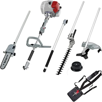 Afbeelding van IKRA Benzine multifunctioneel tuingereedschap Multitool IBKH 33 1, 4in1: bosmaaier, gazontrimmer, heggenschaar, hoogsnoeier