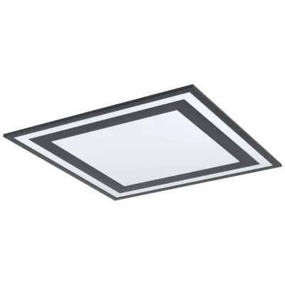 Afbeelding van EGLO Savatarila Led plafondlamp, 1 lichtpunt, moderne woonkamerlamp, keukenlamp van aluminium en kunststof, zwart/wit, L x B, 59,5 cm