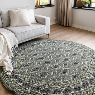 Afbeelding van Rond Vintage Vloerkleed Marad Groen Interieur05 200 Ø (L)