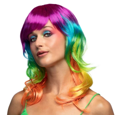 Afbeelding van Boland Pruik Kandy Multi Golvend Lang Vrouwen Danser/danseres 80&#039;s &amp; 90&#039;s Disco