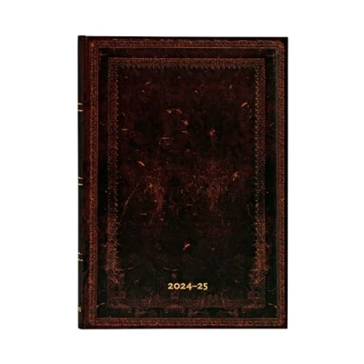 Afbeelding van Paperblanks 13 Month Planners, Black Moroccan Bold, Midi, Horizontal, Elastic Band Closure