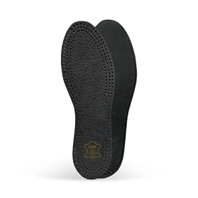 Afbeelding van PECARI 100% echt lederen zwarte schoen inlegzolen met ademend actieve koolstof latexschuim, houdt geur weg