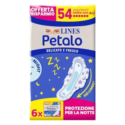 Afbeelding van Lines Petalo Maandverband Ultra Night met Vleugels, 54 Stuk