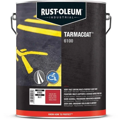 Afbeelding van rust oleum tarmacoat sneldrogende vloerverf engels rood 5 ltr