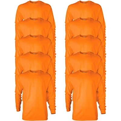 Afbeelding van Gildan heren Ultra Katoenen T shirt met lange mouwen, Stijl G2400, Veiligheid Oranje, S