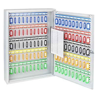Afbeelding van HMF 135100 07 Sleutelkastje 100 haken verstelbare haakstrips, 55,0 x 38,0 8,0 cm, lichtgrijs