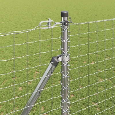 Afbeelding van vidaXL Hekpalen met Punt 26 stuks Ø32 mm 180 cm Gegalvaniseerd Staal