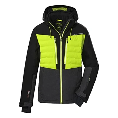 Afbeelding van killtec heren SKI jack/functioneel jack met afritsbare capuchon en sneeuwvanger KSW 56 MN JCKT, anthracite melange, S, 38710 000