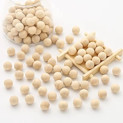 Afbeelding van DAHI Houten kralen, knutselkralen voor doe het zelf sieraden, accessoires, 200 stuks, 14 mm