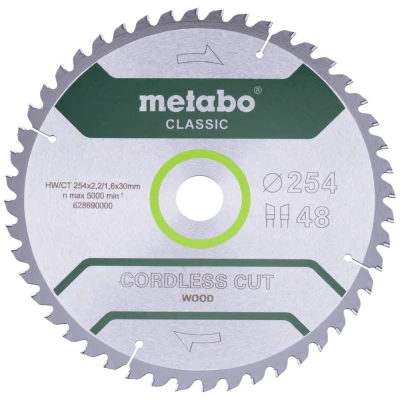 Afbeelding van Metabo cordless cut wood classic 628690000 Cirkelzaagblad 254 x 30 mm Aantal tanden: 48 1 stuk(s)