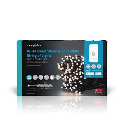 Afbeelding van Nedis SmartLife LED kerstverlichting warm tot koel wit 10m met 100 lampjes WIFILX02W100
