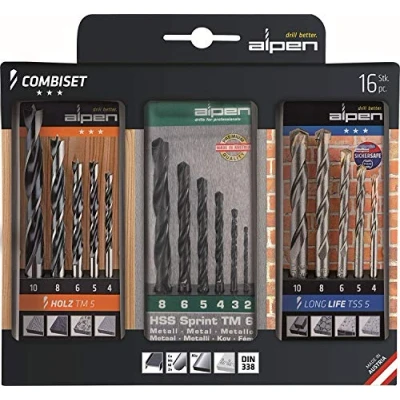 Afbeelding van Alpen 801003100 Universeel boor assortiment 16 delig