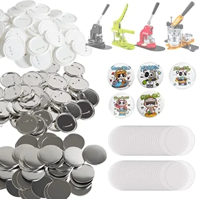 Afbeelding van VEVOR Buttonmachine Knoopmakermachine Accessoires Badge Punch Press 75 mm, DIY Machine Reserveonderdelen 200 STK. Persmachine, Metaal + Plastic / 100
