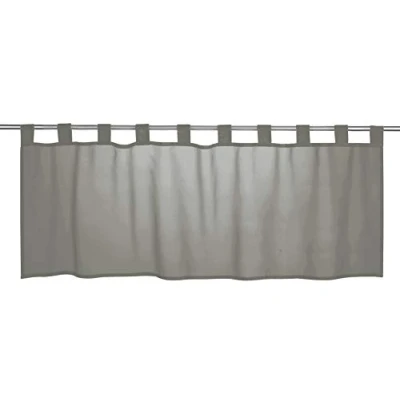 Afbeelding van Elbersdrucke Bistrogordijn Basic 07 grijs transparant 48x140 cm vitrage kort gordijn voor keuken keukenvenster inkijkbescherming privacy 198466