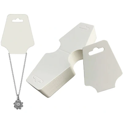 Afbeelding van Upstore 100 stuks ketting displaykaarten lege kaarthouder sieraden display hangende vouwkaarten voor kettingen armbanden labels 4,72 x 1,97 inch