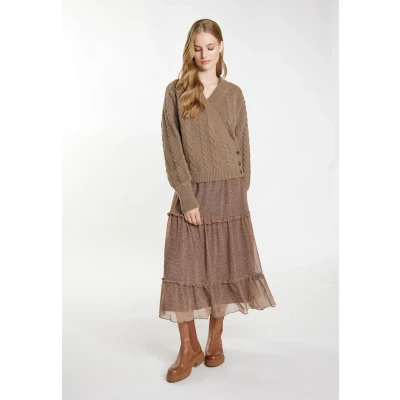 Afbeelding van Dreimaster Vintage Dames Gebreide Trui SCHMUDDELWEDDA XL/XXL / Modder 100% Polyester