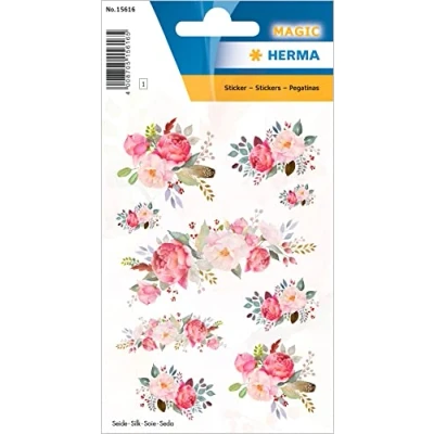 Afbeelding van HERMA 1561 pioenrozen stickers van glanzende zijde zijde, permanent, 1 vel / 9