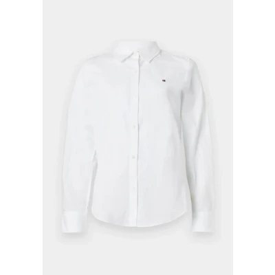Afbeelding van Tommy Hilfiger Regular Shirt Overhemdblouse, Dames, Maat: 34, Optic white