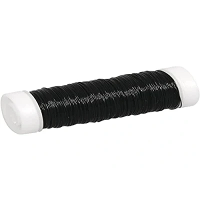 Afbeelding van Rayher Sieraden maken draad zwart 0.3 mm dik 50 meter snoer haakdraad bindmaterialen rijgkoord