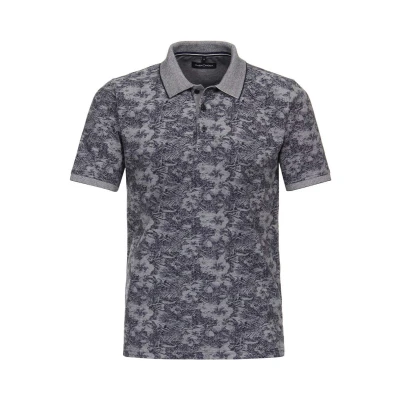 Afbeelding van Casa Moda polo heren poloshirt wijde fit donkerblauw gestreept