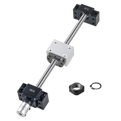 Afbeelding van CNCYEAH SFU1204 Kogelomloopspindel 600 mm schroefdraadspindel roestvrij staal, lineaire geleiding met bewerkt uiteinde en BK10/BF10 kogelomloopspindelsteunen + kogelomloopmoer koppeling,