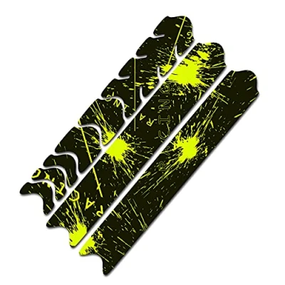 Afbeelding van AlphaShield Fiets framebescherming kettingsteunen bescherming folie sticker frame carbon MTB BMX lakbescherming R161 (03 Racing Neon Geel)