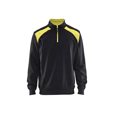 Afbeelding van Blaklader Sweatshirt bi colour met halve rits 3353 1158 Zwart/High Vis Geel XL