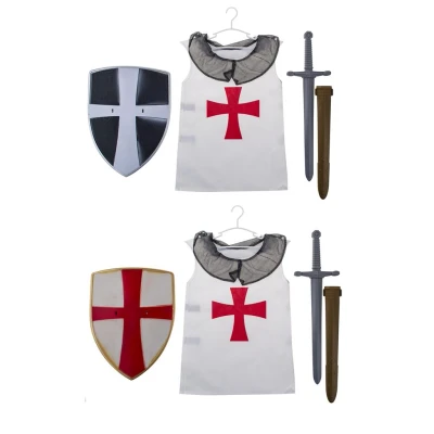 Afbeelding van Ridderset kind 3 delig Shirt, Schild en Zwaard Verkleed Accessoires Assorti Kleur