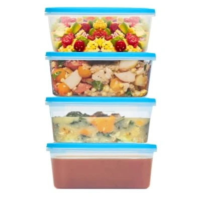 Afbeelding van Checkmart Set voedselopslagcontainers 3 L luchtdichte voedseldozen met klikdeksels vaatwasmachinebestendig, magnetronbestendig, vriesbestendig BPA vrij 4 stuks