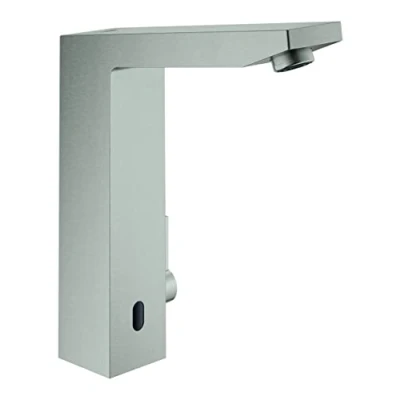 Afbeelding van Grohe eurocube e infrarood elektronische wastafelmengkraan met menging en instelbare temperatuurbegrenzer m size supersteel rvs look 36441dc0