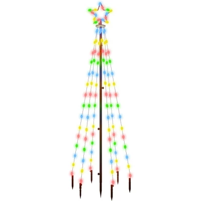 Afbeelding van Kerstboom met grondpin 108 LED&#039;s meerkleurig 180 cm