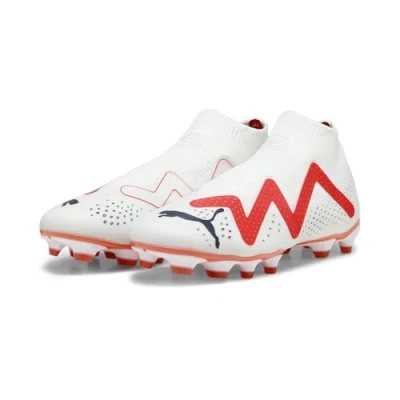 Afbeelding van Puma Future Match Voetbalschoenen met kunststof noppen, Heren, Maat: 44, White/black/fire orchid Kunststof/ textiel