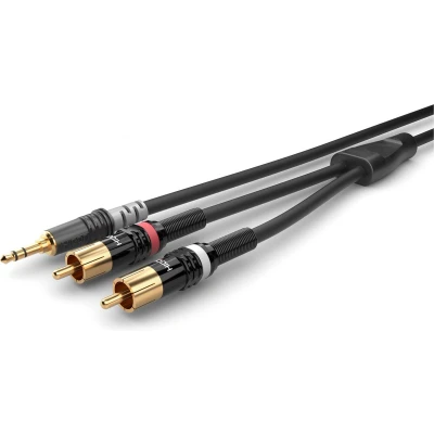 Afbeelding van Sommer Cable HBP 3SC2 0600 Audio Aansluitkabel [1x Jackplug male 3,5 mm 2x Cinch stekker] 6.00 m Zwart