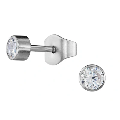 Afbeelding van Traveller Oorbellen Heren Edelstaal Zilverkleurig Zirkonia Made in Germany ø 3 mm Duurzaam 171013