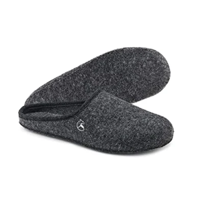 Afbeelding van ESTRO Pantoffels Heren Sloffen Vilt voor Vrouwen Dames Huisschoenen met Zool FELT (41, Grafiet)