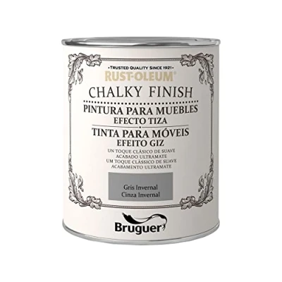Afbeelding van Rust Oleum Bruguer Chalky Finish Meubelverf, Winter Grijs, 125 ml
