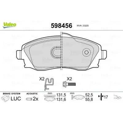 Afbeelding van Valeo Remblokset 598456