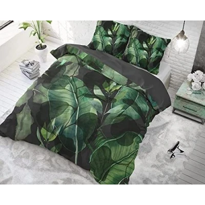 Afbeelding van Sleeptime Wild Plants Dekbedovertrekset Lits Jumeaux 240x200/220 + 2 kussenslopen 60x70 Groen