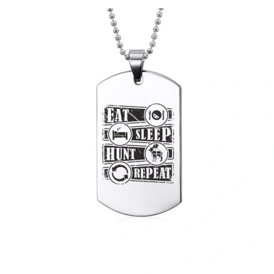 Afbeelding van Ketting RVS Eat Sleep Hunt Repeat