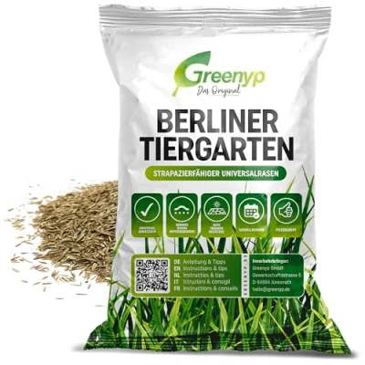 Afbeelding van Greenyp graszaad, 2,5 kg, snelkiemend voor 100 m², robuust universeel gazon, bijzaaien, ideaal als nieuw en nazaaien.