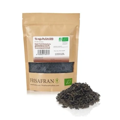 Afbeelding van FRISAFRAN Bio pu erh rode thee bulk 100g Afslanken Diureticum Spijsvertering Ontgiften Vetverbrander aftappen afslankende infusie zonder toevoegingen