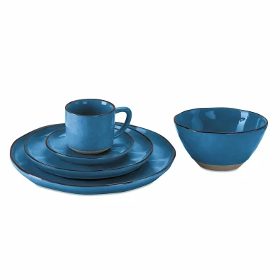 Afbeelding van LOBERON Servies set van 30 Biarré blauw
