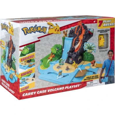 Afbeelding van Pokémon vulkaan uitklapbare Speelset met pikachu figuurtje Pokemon Draagtas Volcano