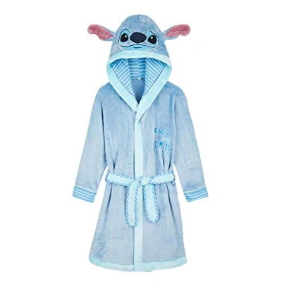 Afbeelding van Disney kinderkamerjas, Lilo en Stitch, Lion King, Mickey, badjas cadeaus voor meisjes jongens, Blauw, 11 12 jaar
