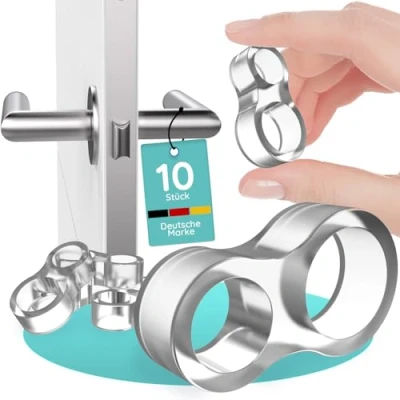 Afbeelding van Deurklinkbuffer deurklinkbescherming, set van 10 transparante deurstoppers, zeer elastische zachte deurgreep, stopper ter bescherming de deur, deurklinkstopper voor wandbescherming